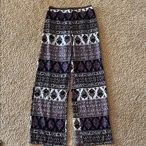 Bohemian Patterned Wide-Leg Palazzo Pants